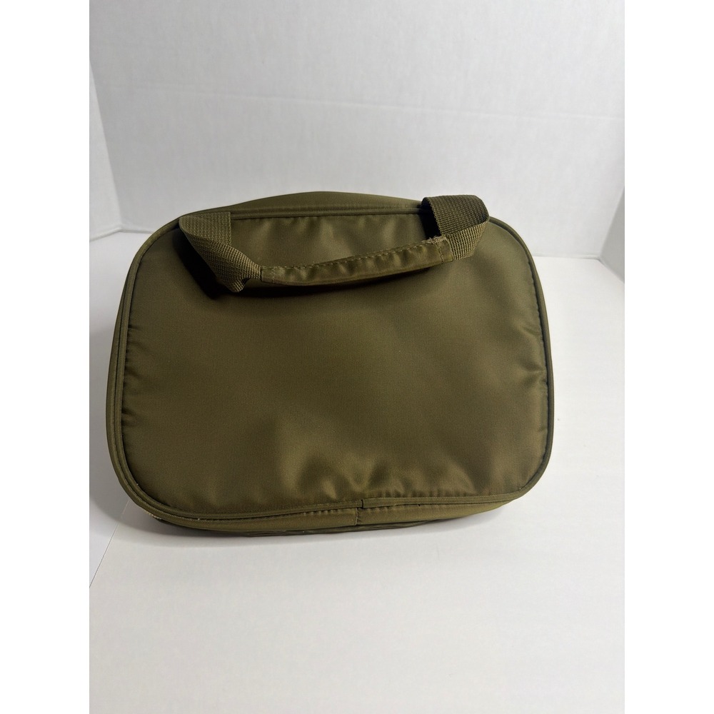 LEUDES Olive Green Quilted Cosmetic Toiletry Travel Bag Organizer New With Tags - Picture 2 of 7